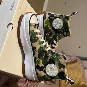 Converse run star hike camo-print sneakers